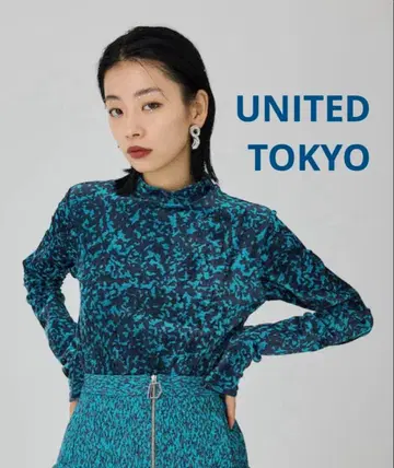 UNITED TOKYO 팬더 벨로아 티셔츠 레오파드 무늬 블루