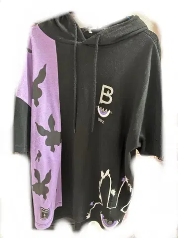 BuBBzu 귀 달린 반팔 후드티 프리 사이즈