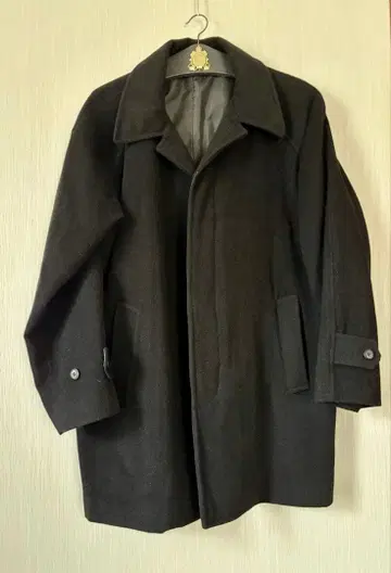 울 피 코트 다크 그레이 블랙