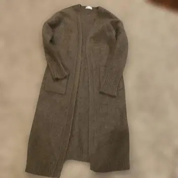 EPOCA 샤기 울 100% 롱 니트 가디건 에포카