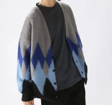 niko and - 니코앤드 아가일 샤기 V넥 가디건 M