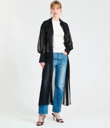 시어 조젯 셔츠 원피스