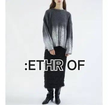 미사용품 : ETHR OF 이더 오브 니트 M 9호 박 프린트 야마다야