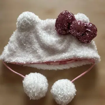 USJ 키티 팬캡 스팽글 리본