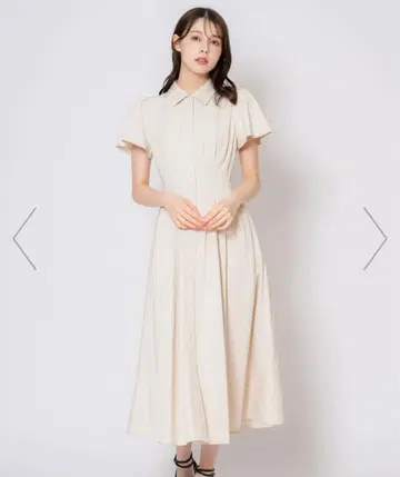 [ 새상품 ] Noela 소매 프릴 턱 셔츠 원피스