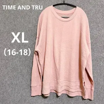 해외 구제 의류 [ TIME AND TRU ] 핑크 맨투맨 XL