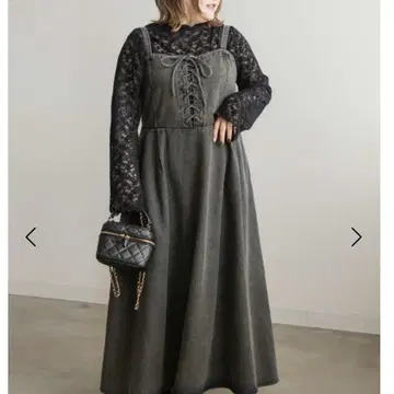 CLETTE 오리지널 데님 레이스업 점프스커트 원피스