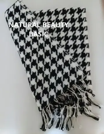 Natural Beauty Basic 하운드 투스 스톨 블랙 x 화이트