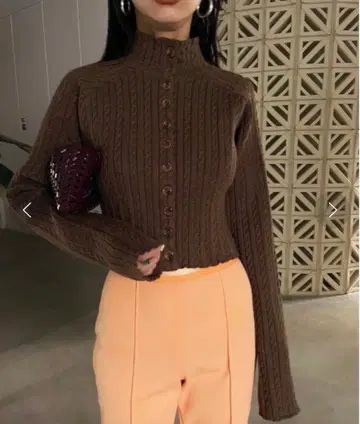 [Ameri] 2WAY MINI CABLE KNIT CARDIGAN