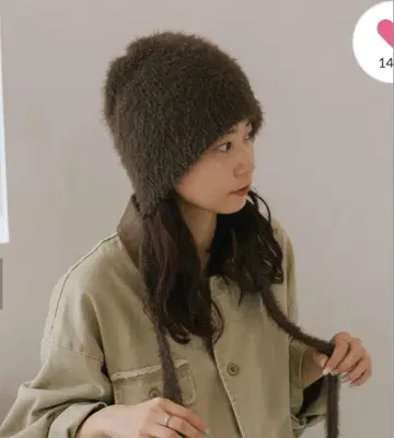 kastane 퍼 리본 비니