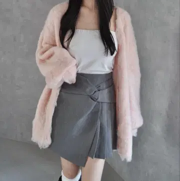 mellowneon 트위스트 디자인 포인트 플리츠 스커트 빅 컨디션 최상