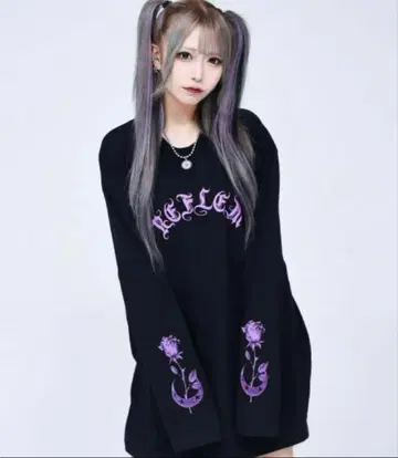 [ REFLEM ] 장미 프린트 L/S Tee / 롱 슬리브 티셔츠