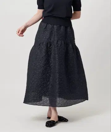 UNITED ARROWS 자카드 스커트 네이비(38)