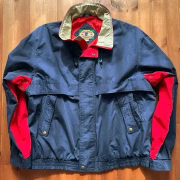 90s USA 빈티지 나일론 자켓 네이비 레드 3XL