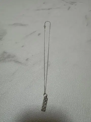 실버 체인 목걸이 직사각형 펜던트