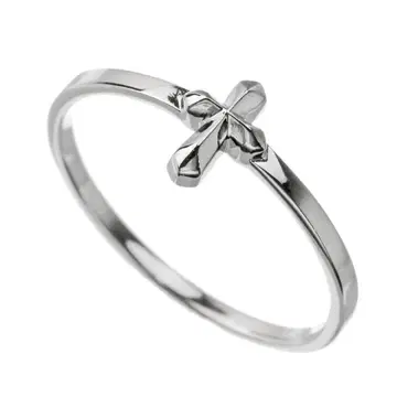 FLUI 실버 크로스 핑키링 7호