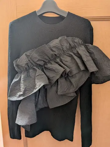 마이 스트라다 아지메 프릴 니트 블랙