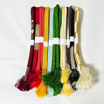 [ 거의 미사용 중고 ] 순수 실크 허리띠 10개 묶음 판매 2