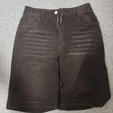 블랙 데님 숏팬츠 S