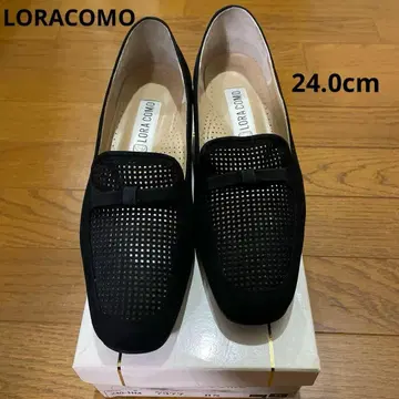 LORA COMO 블랙 메쉬 스웨이드 느낌 로퍼