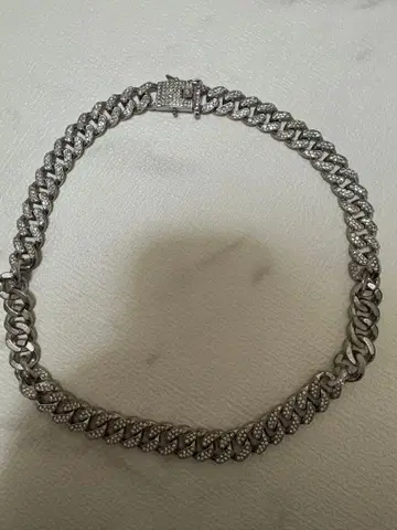 실버 체인 목걸이 스톤 포함