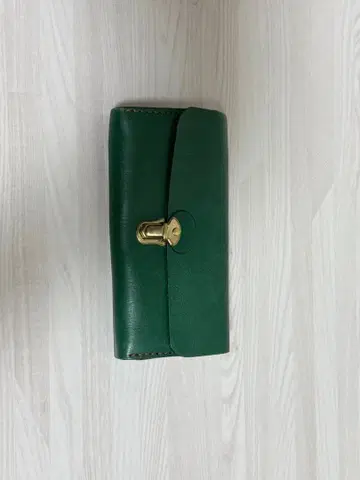 herz 아코디언 지갑 그린 가죽