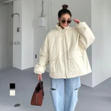 CHERI 충전솜 점퍼 방한 아우터 미들 기장 캐주얼