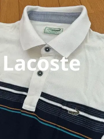 Lacoste 긴팔 피케 셔츠 화이트/네이비