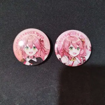 스시로 사쿠라 미코 콜라보 [ 캔 배지 ] 2개