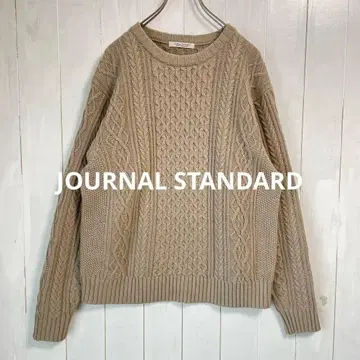 JOURNAL STANDARD 케이블 짜임 크루넥 스웨터 울 79%