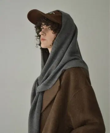 울 혼방 니트 스카프 트라이앵글 머플러