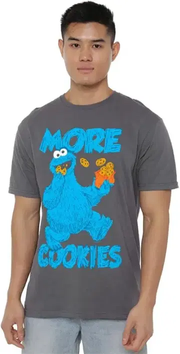 쿠키 몬스터 T셔츠 차콜 그레이 L