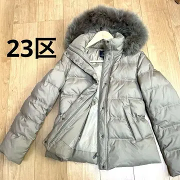 [컨디션 최상] 퍼 포함 다운 코트 베이지 계열 자켓 38 여성용