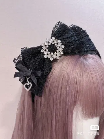 메이메이 헤어 액세서리 레이스 블랙 헤어밴드 리본 포함 예약