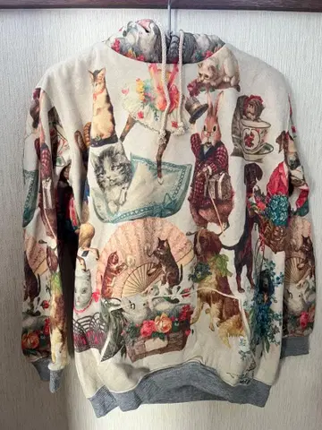 미사용 새상품 올 패턴 풀 후드티