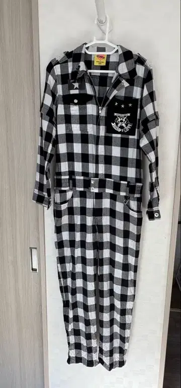 super lovers 흑백 패턴 점프수트 레어