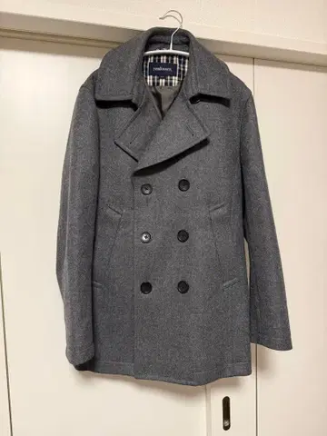 그레이 울 피 코트 더블 브레스트