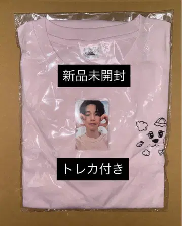 우크돈 이 동욱 한국 팝업 T셔츠 핑크 새상품 트레이딩 카드 포함