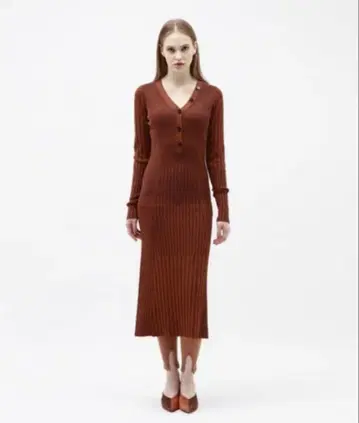 LOVELESS 리브 니트 원피스 36