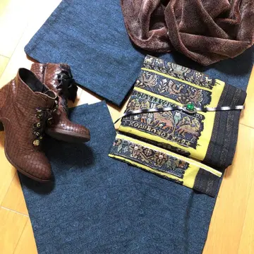 울 단의 코몬 오리엔탈 무늬, 마치 데님 같은,,,