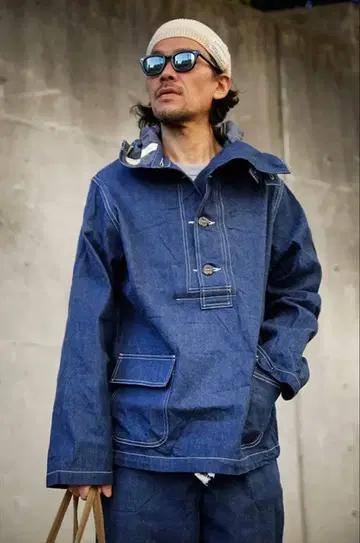 리얼 맥코이 데님 후드티 XL U.S. NAVY DENIM PARKA