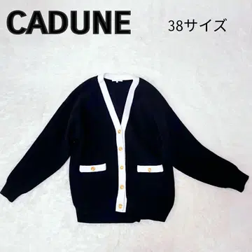 CADUNE 두꺼운 원단 가디건 38 사이즈 블랙 골드 버튼