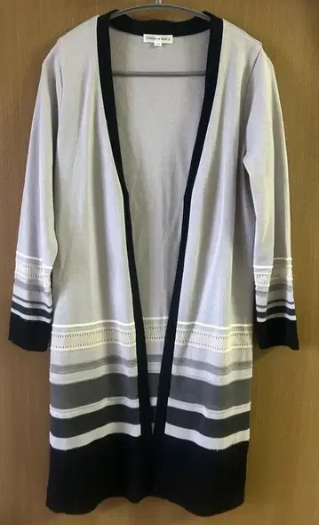 새상품급 Champs de Mars 롱 가디건 그레이 블랙 L