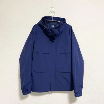 유니클로 윈드프루프 후드티 L 블루