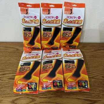 코코피타 플러스 따뜻한 실감 블랙 하이삭스 6켤레 세트입니다