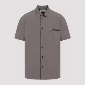 사카이 ss24 Matte Taffeta Shirt 반팔 셔츠 베이지