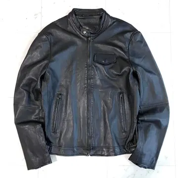 [ 새상품급 ] 램 가죽 양가죽 싱글 라이더 블랙 빈티지 블랙 L