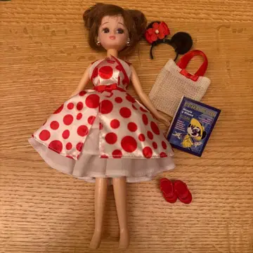 디즈니 패션 인형 미니 도트 프릴 원피스 신발 인형 본체