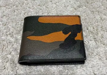 카모 패턴 가죽 접이식 지갑