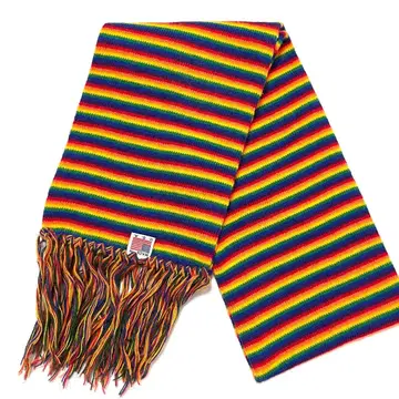 90s USA제 멀티 보더 레인보우 컬러 머플러